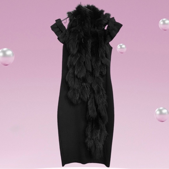 ZARA TRAFALUC OFF THE SHOULDER BODYCON MIDI DRESS - Picture 13 of 14